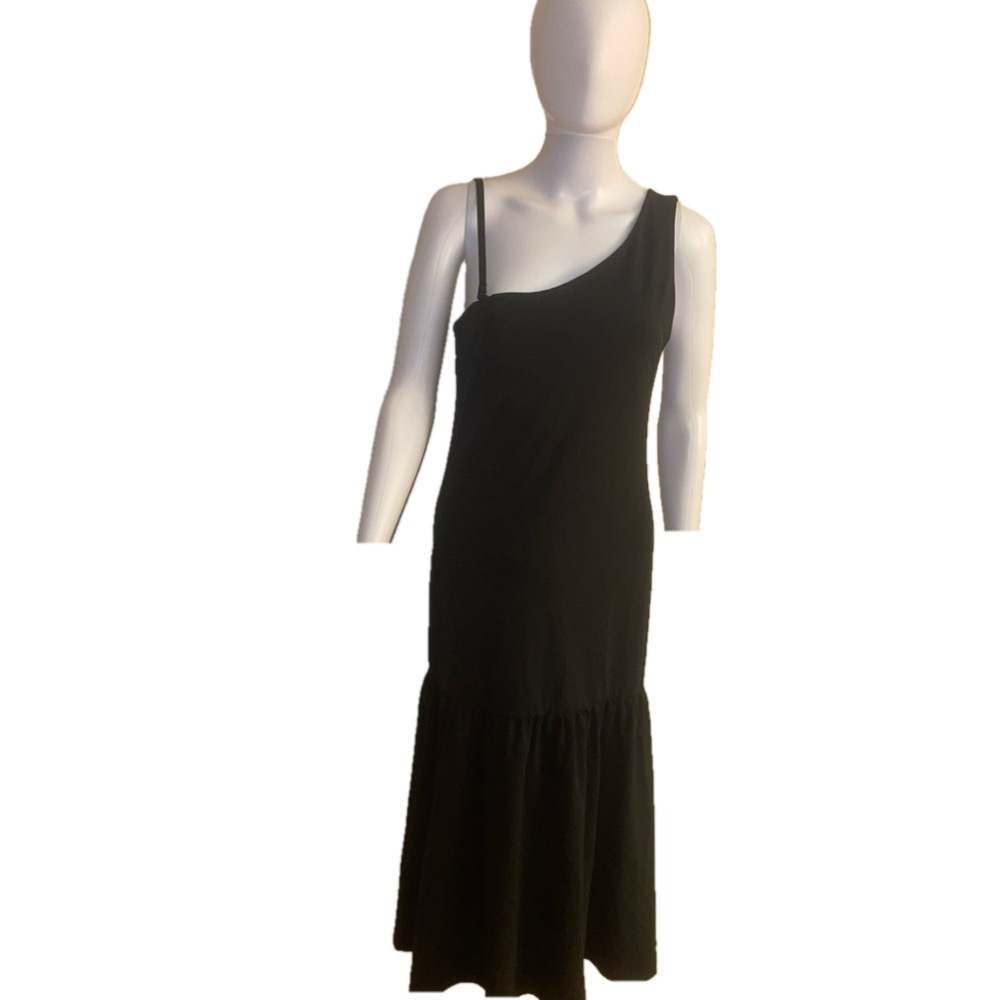 Banana Republic One Shoulder Black Dress M NWT